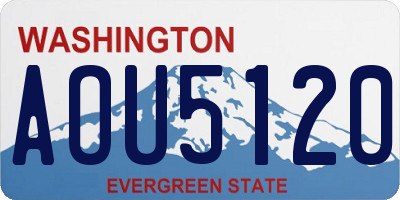 WA license plate AOU5120