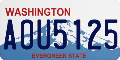 WA license plate AOU5125