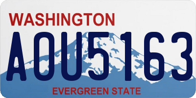 WA license plate AOU5163