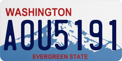 WA license plate AOU5191