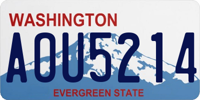 WA license plate AOU5214