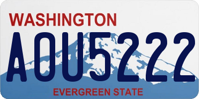 WA license plate AOU5222