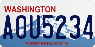 WA license plate AOU5234
