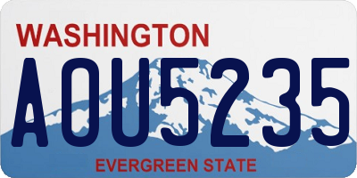 WA license plate AOU5235