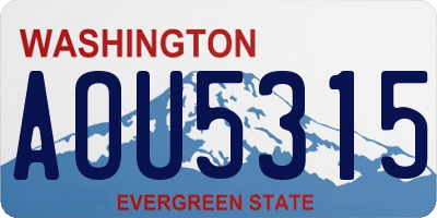 WA license plate AOU5315