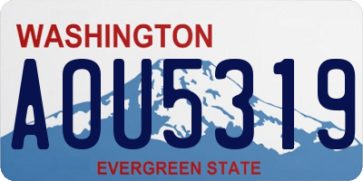 WA license plate AOU5319