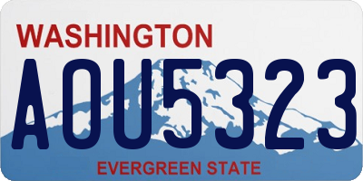 WA license plate AOU5323