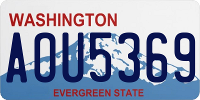 WA license plate AOU5369