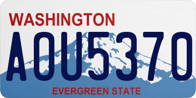 WA license plate AOU5370