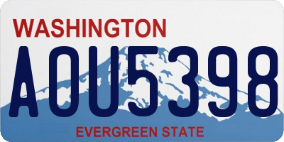 WA license plate AOU5398