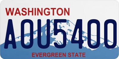 WA license plate AOU5400
