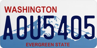 WA license plate AOU5405