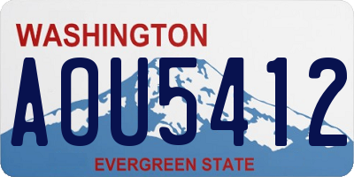 WA license plate AOU5412