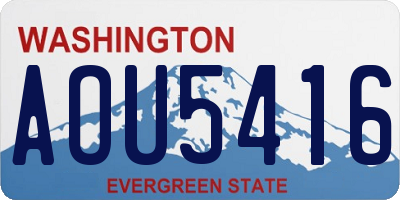 WA license plate AOU5416
