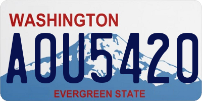 WA license plate AOU5420