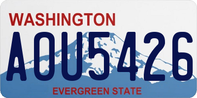 WA license plate AOU5426