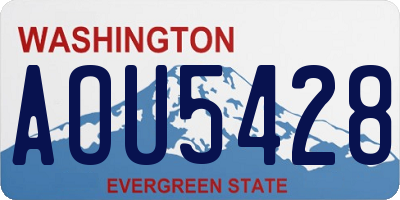 WA license plate AOU5428