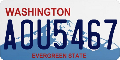 WA license plate AOU5467