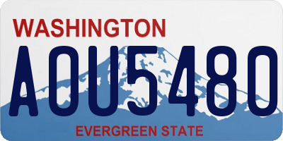 WA license plate AOU5480