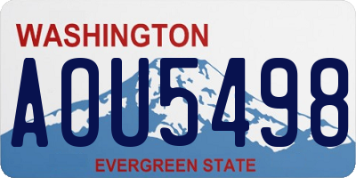 WA license plate AOU5498