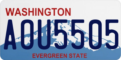 WA license plate AOU5505