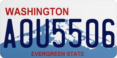 WA license plate AOU5506