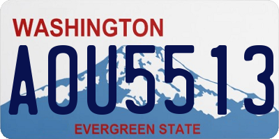 WA license plate AOU5513