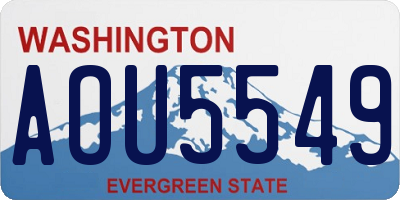 WA license plate AOU5549