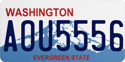 WA license plate AOU5556