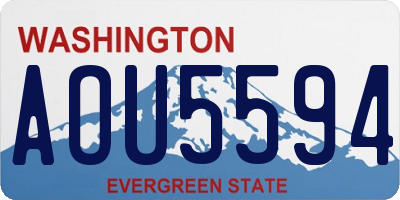 WA license plate AOU5594
