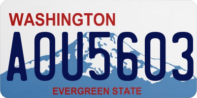 WA license plate AOU5603