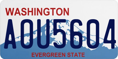 WA license plate AOU5604