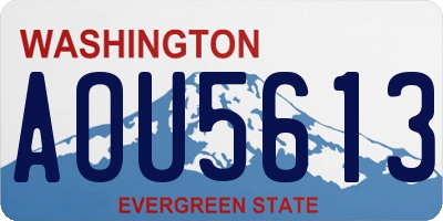 WA license plate AOU5613