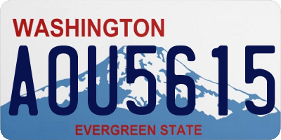 WA license plate AOU5615