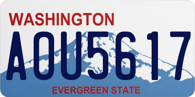 WA license plate AOU5617