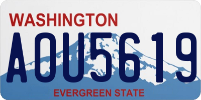 WA license plate AOU5619