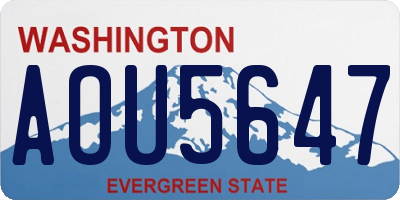 WA license plate AOU5647