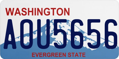 WA license plate AOU5656