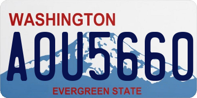 WA license plate AOU5660
