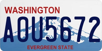WA license plate AOU5672