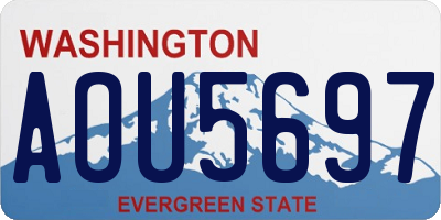 WA license plate AOU5697