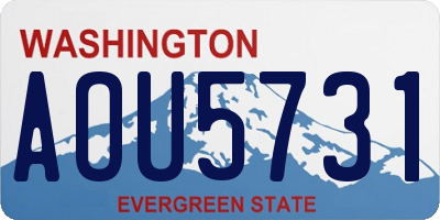 WA license plate AOU5731