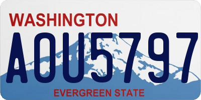WA license plate AOU5797