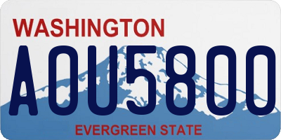 WA license plate AOU5800