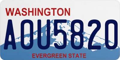 WA license plate AOU5820