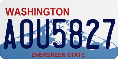 WA license plate AOU5827