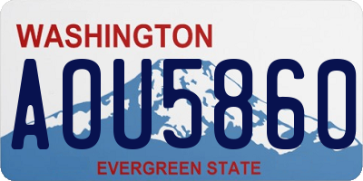 WA license plate AOU5860