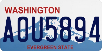 WA license plate AOU5894