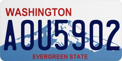 WA license plate AOU5902