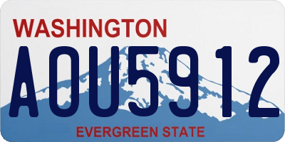 WA license plate AOU5912